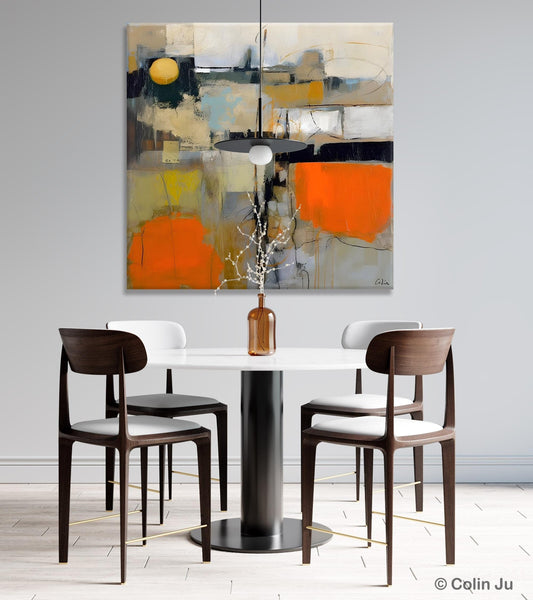 Modern Acrylic Artwork, Original Modern Art, Heavy Texture Canvas Paintings, Contemporary Canvas Art, Large Abstract Painting for Bedroom-LargePaintingArt.com