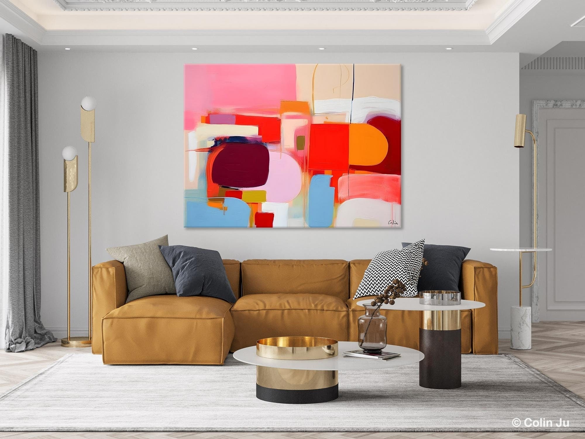 Extra Large Canvas Paintings, Original Abstract Art, Modern Wall Art Ideas for Dining Room, Impasto Painting, Contemporary Acrylic Paintings-LargePaintingArt.com