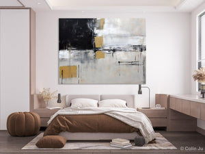 Original Abstract Art, Modern Wall Art Ideas for Bedroom, Extra Large Canvas Paintings, Impasto Art Painting, Contemporary Acrylic Paintings-LargePaintingArt.com