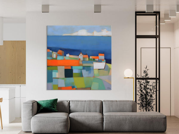 Landscape Canvas Paintings, Original Abstract Wall Art Paintings, Modern Wall Art Painting for Living Room, Acrylic Painting on Canvas-LargePaintingArt.com