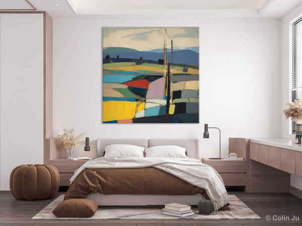 Original Landscape Wall Art Paintings, Abstract Wall Art Painting for Living Room, Landscape Canvas Paintings, Acrylic Painting on Canvas-LargePaintingArt.com