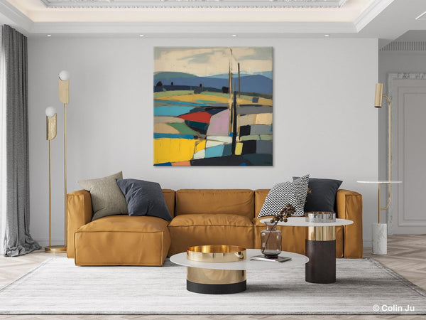 Original Landscape Wall Art Paintings, Abstract Wall Art Painting for Living Room, Landscape Canvas Paintings, Acrylic Painting on Canvas-LargePaintingArt.com