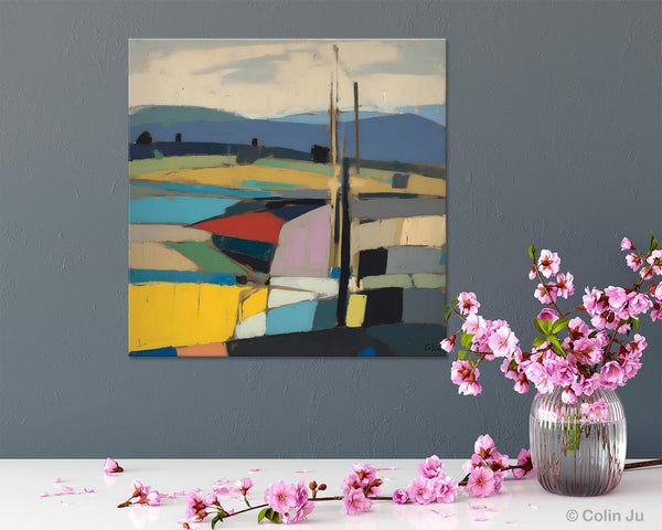 Original Landscape Wall Art Paintings, Abstract Wall Art Painting for Living Room, Landscape Canvas Paintings, Acrylic Painting on Canvas-LargePaintingArt.com