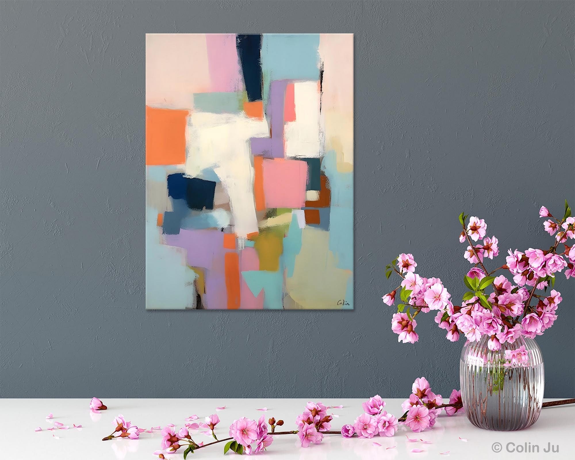 Extra Large Modern Wall Art, Acrylic Painting on Canvas, Contemporary Painting, Canvas Paintings for Dining Room, Original Abstract Painting-LargePaintingArt.com