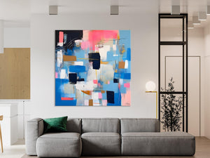 Modern Canvas Paintings, Contemporary Canvas Art, Original Modern Wall Art, Modern Acrylic Artwork, Large Abstract Painting for Dining Room-LargePaintingArt.com