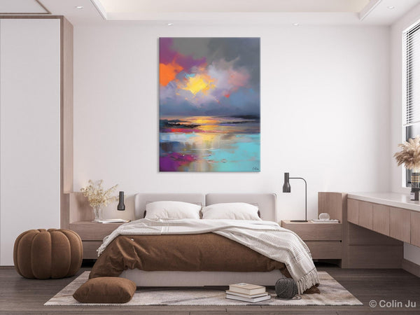 Landscape Painting on Canvas, Abstract Paintings for Bedroom, Contemporary Wall Art Paintings, Extra Large Original Art, Buy Wall Art Online-LargePaintingArt.com