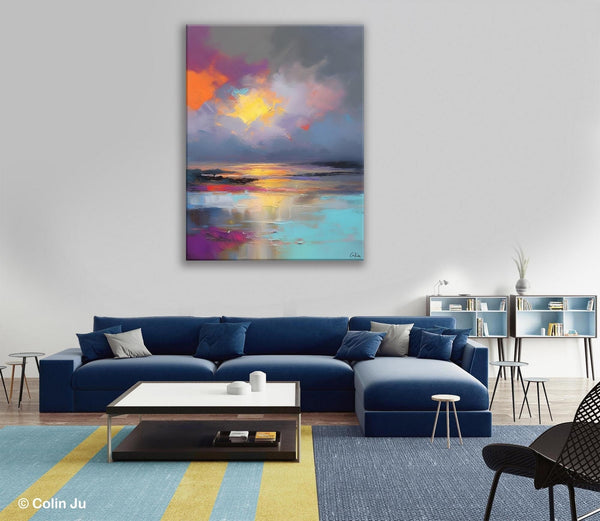 Landscape Painting on Canvas, Abstract Paintings for Bedroom, Contemporary Wall Art Paintings, Extra Large Original Art, Buy Wall Art Online-LargePaintingArt.com