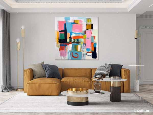 Contemporary Canvas Art, Original Modern Wall Art, Modern Canvas Paintings, Modern Acrylic Artwork, Large Abstract Painting for Dining Room-LargePaintingArt.com