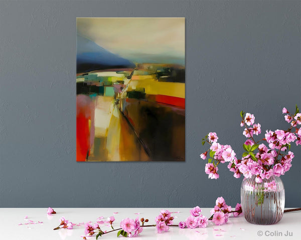 Abstract Landscape Artwork, Landscape Painting on Canvas, Contemporary Wall Art Paintings, Extra Large Original Art, Hand Painted Canvas Art-LargePaintingArt.com