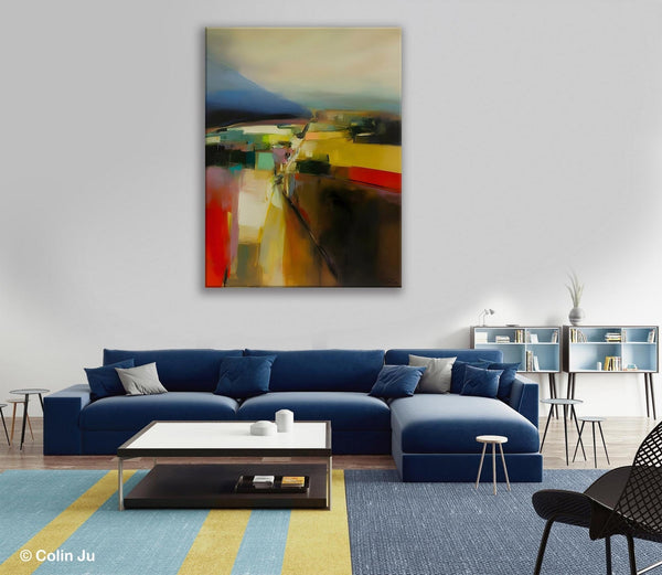 Abstract Landscape Artwork, Landscape Painting on Canvas, Contemporary Wall Art Paintings, Extra Large Original Art, Hand Painted Canvas Art-LargePaintingArt.com