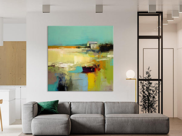 Landscape Canvas Paintings, Original Landscape Paintings, Abstract Wall Art Painting for Living Room, Oversized Acrylic Painting on Canvas-LargePaintingArt.com