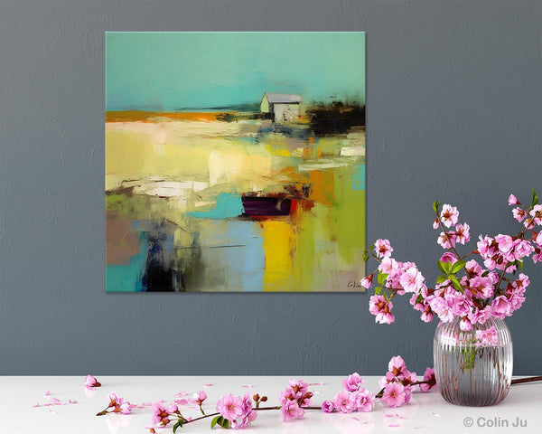 Landscape Canvas Paintings, Original Landscape Paintings, Abstract Wall Art Painting for Living Room, Oversized Acrylic Painting on Canvas-LargePaintingArt.com