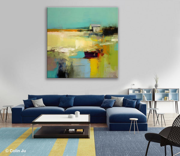 Landscape Canvas Paintings, Original Landscape Paintings, Abstract Wall Art Painting for Living Room, Oversized Acrylic Painting on Canvas-LargePaintingArt.com