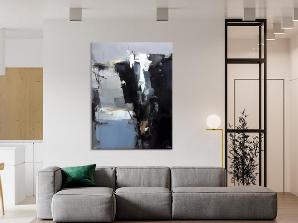 Extra Large Paintings for Bedroom, Black Contemporary Wall Art, Abstract Wall Paintings, Hand Painted Canvas Art, Original Modern Painting-LargePaintingArt.com