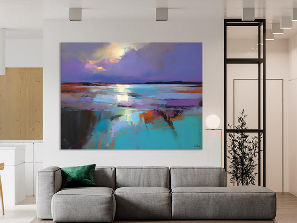 Abstract Landscape Painting on Canvas, Large Paintings for Bedroom, Oversized Contemporary Wall Art Paintings, Extra Large Original Artwork-LargePaintingArt.com