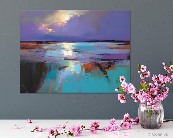 Abstract Landscape Painting on Canvas, Large Paintings for Bedroom, Oversized Contemporary Wall Art Paintings, Extra Large Original Artwork-LargePaintingArt.com