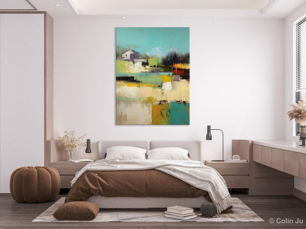 Landscape Canvas Paintings for Dining Room, Extra Large Modern Wall Art, Acrylic Painting on Canvas, Original Landscape Abstract Painting-LargePaintingArt.com