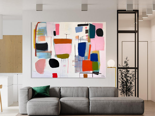 Contemporary Acrylic Painting on Canvas, Original Canvas Art, Large Wall Art Painting for Bedroom, Oversized Modern Abstract Wall Paintings-LargePaintingArt.com