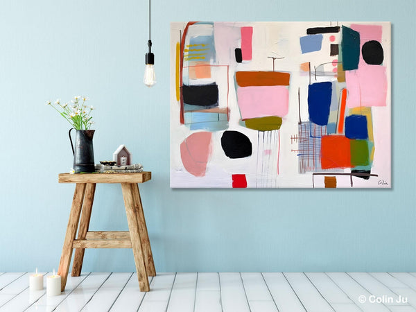 Contemporary Acrylic Painting on Canvas, Original Canvas Art, Large Wall Art Painting for Bedroom, Oversized Modern Abstract Wall Paintings-LargePaintingArt.com