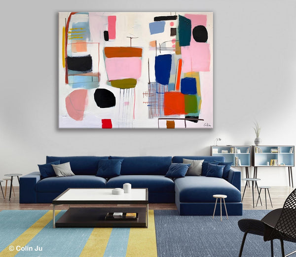 Contemporary Acrylic Painting on Canvas, Original Canvas Art, Large Wall Art Painting for Bedroom, Oversized Modern Abstract Wall Paintings-LargePaintingArt.com