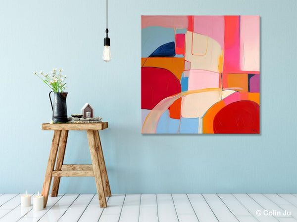 Modern Acrylic Artwork, Simple Canvas Paintings, Large Abstract Painting for Dining Room, Contemporary Canvas Art, Original Modern Wall Art-LargePaintingArt.com