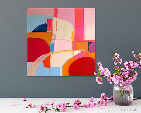 Modern Acrylic Artwork, Simple Canvas Paintings, Large Abstract Painting for Dining Room, Contemporary Canvas Art, Original Modern Wall Art-LargePaintingArt.com