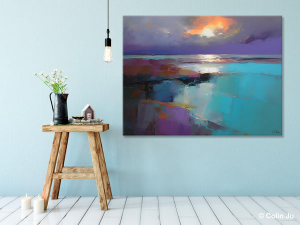 Original Landscape Abstract Painting, Landscape Canvas Paintings for Dining Room, Extra Large Modern Wall Art, Acrylic Painting on Canvas-LargePaintingArt.com