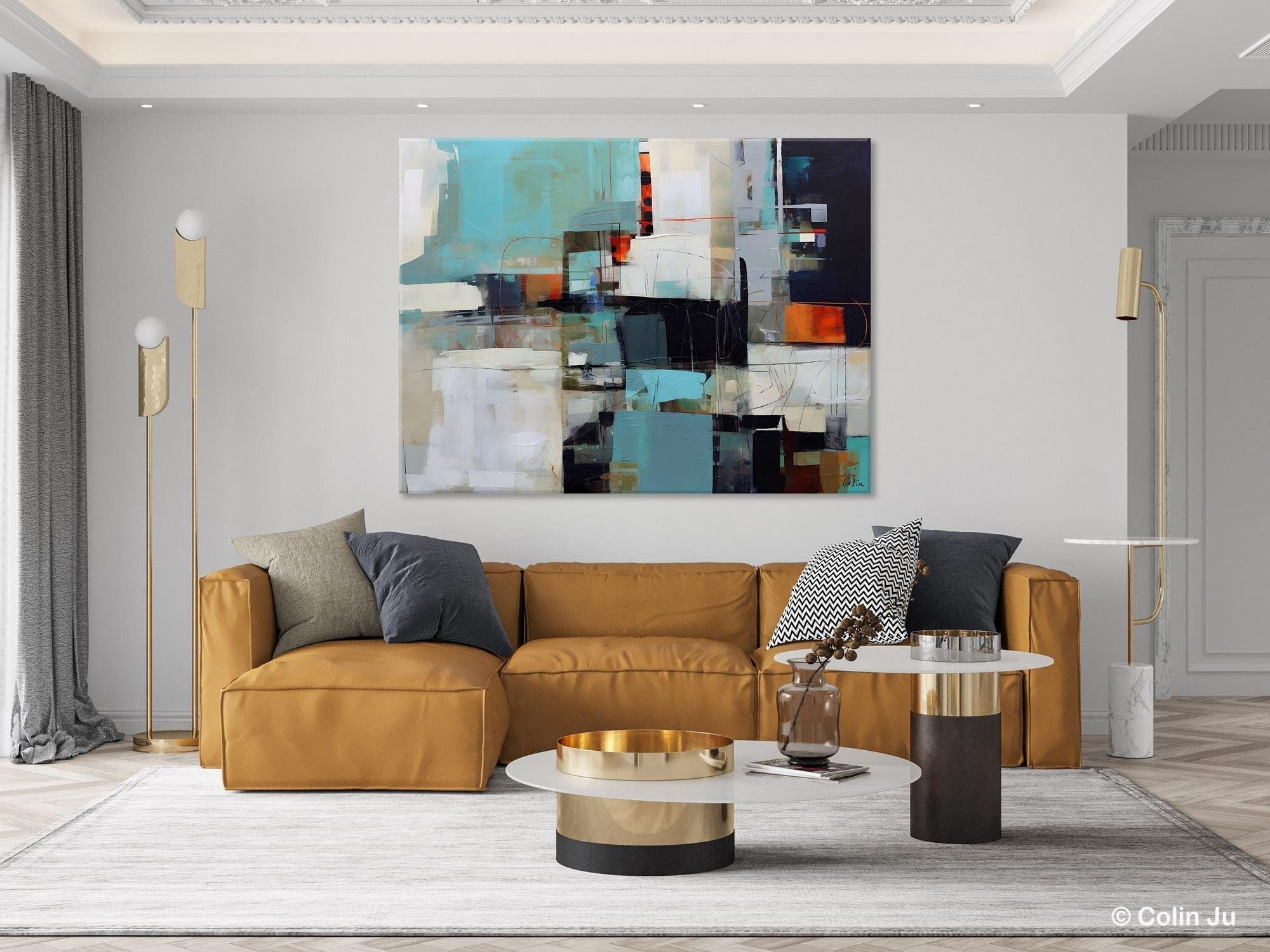 Extra Large Paintings for Dining Room, Abstract Wall Paintings, Hand Painted Canvas Art, Original Artowrk, Contemporary Wall Art Paintings-LargePaintingArt.com