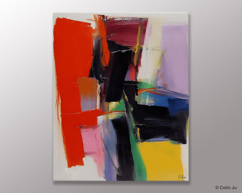 Contemporary Acrylic Paintings, Red Abstract Paintings, Modern Wall Art for Living Room, Original Abstract Art, Abstract Painting on Canvas-LargePaintingArt.com