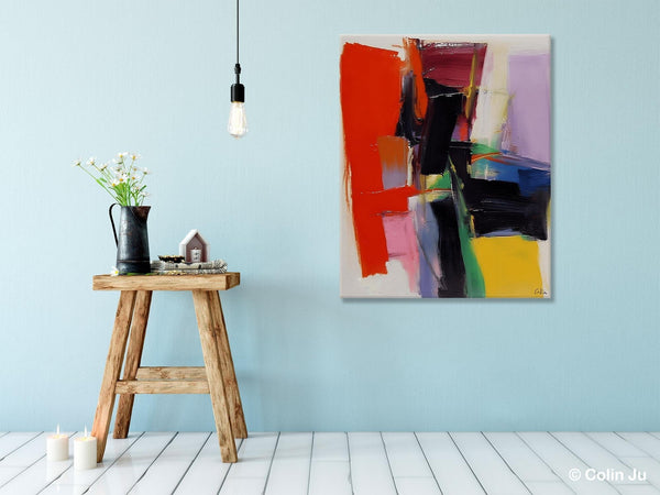 Contemporary Acrylic Paintings, Red Abstract Paintings, Modern Wall Art for Living Room, Original Abstract Art, Abstract Painting on Canvas-LargePaintingArt.com