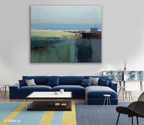 Landscape Acrylic Paintings, Landscape Abstract Paintings, Modern Wall Art for Living Room, Original Abstract Abstract Painting on Canvas-LargePaintingArt.com