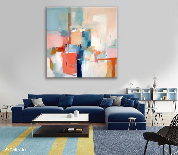Canvas Paintings, Large Abstract Art for Bedroom, Simple Modern Acrylic Artwork, Modern Original Abstract Wall Art, Contemporary Canvas Art-LargePaintingArt.com