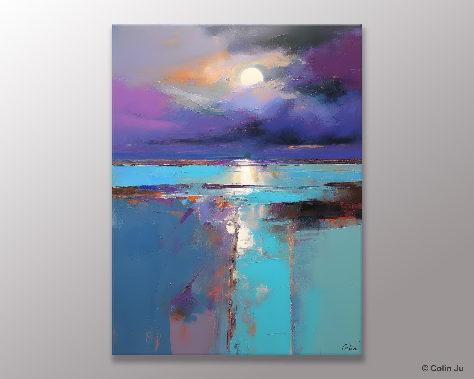 Extra Large Original Art, Landscape Painting on Canvas, Hand Painted Canvas Art, Abstract Landscape Artwork, Contemporary Wall Art Paintings-LargePaintingArt.com