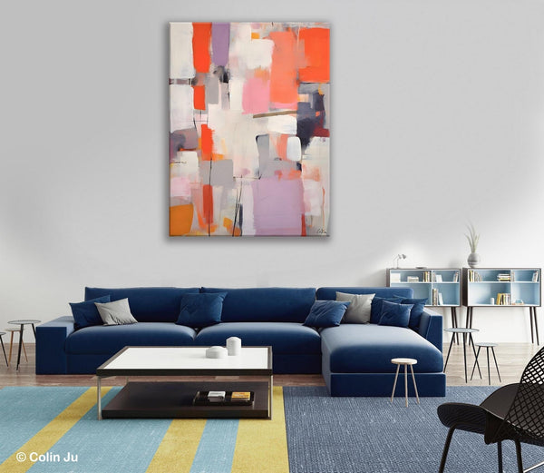 Large Painting for Dining Room, Original Canvas Artwork, Contemporary Acrylic Painting on Canvas, Simple Abstract Art, Wall Art Paintings-LargePaintingArt.com