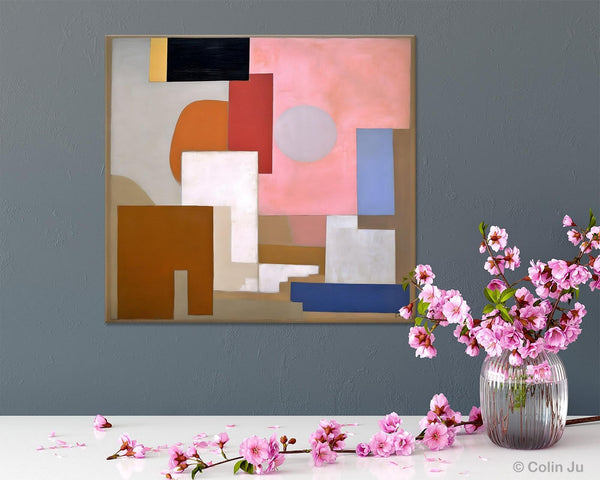 Extra Large Canvas Paintings for Living Room, Original Modern Abstract Artwork, Geometric Modern Canvas Art, Abstract Wall Art for Sale-LargePaintingArt.com