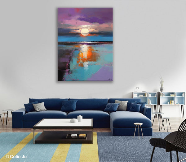 Original Landscape Painting on Canvas, Hand Painted Canvas Art, Abstract Landscape Artwork, Contemporary Wall Art Paintings, Huge Canvas Art-LargePaintingArt.com
