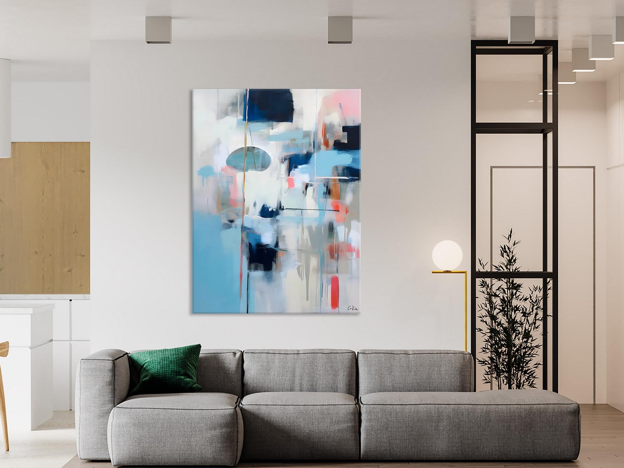 Large Wall Paintings for Bedroom, Contemporary Abstract Paintings on Canvas, Oversized Abstract Wall Art Paintings, Original Abstract Art-LargePaintingArt.com