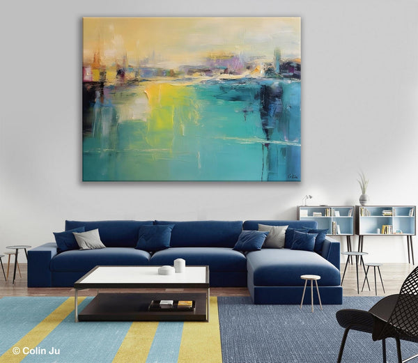 Original Canvas Artwork, Contemporary Acrylic Painting on Canvas, Large Painting for Dining Room, Simple Abstract Art, Wall Art Paintings-LargePaintingArt.com