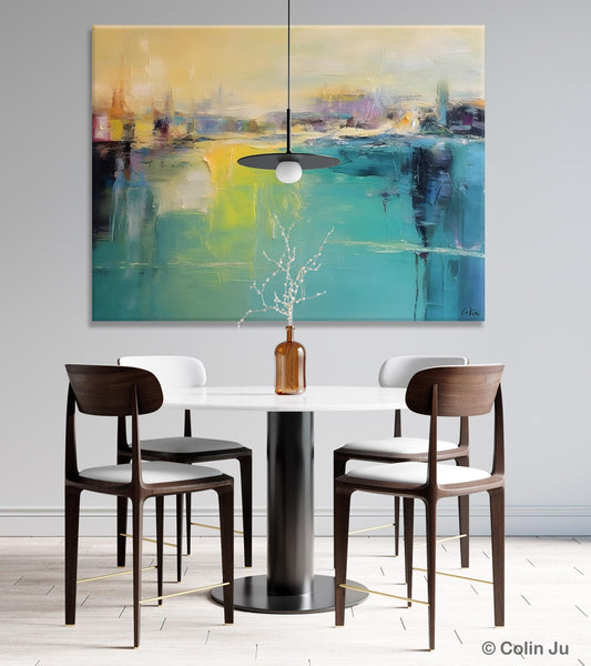 Original Canvas Artwork, Contemporary Acrylic Painting on Canvas, Large Painting for Dining Room, Simple Abstract Art, Wall Art Paintings-LargePaintingArt.com