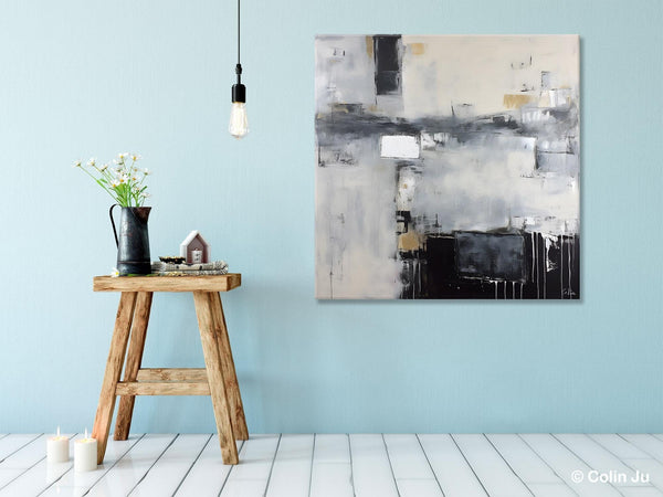 Abstract Canvas Art for Living Room, Original Modern Acrylic Art, Modern Canvas Paintings, Extra Large Abstract Paintings for Dining Room-LargePaintingArt.com