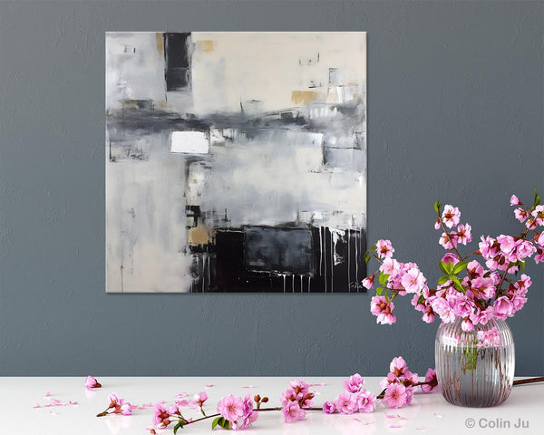 Abstract Canvas Art for Living Room, Original Modern Acrylic Art, Modern Canvas Paintings, Extra Large Abstract Paintings for Dining Room-LargePaintingArt.com