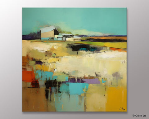 Large Landscape Canvas Paintings, Hand Painted Canvas Art, Landscape Acrylic Art, Original Abstract Art, Landscape Paintings for Living Room-LargePaintingArt.com