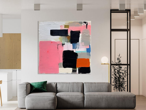 Modern Original Abstract Art, Large Wall Art for Bedroom, Geometric Modern Acrylic Art, Canvas Paintings for Sale, Contemporary Canvas Art-LargePaintingArt.com