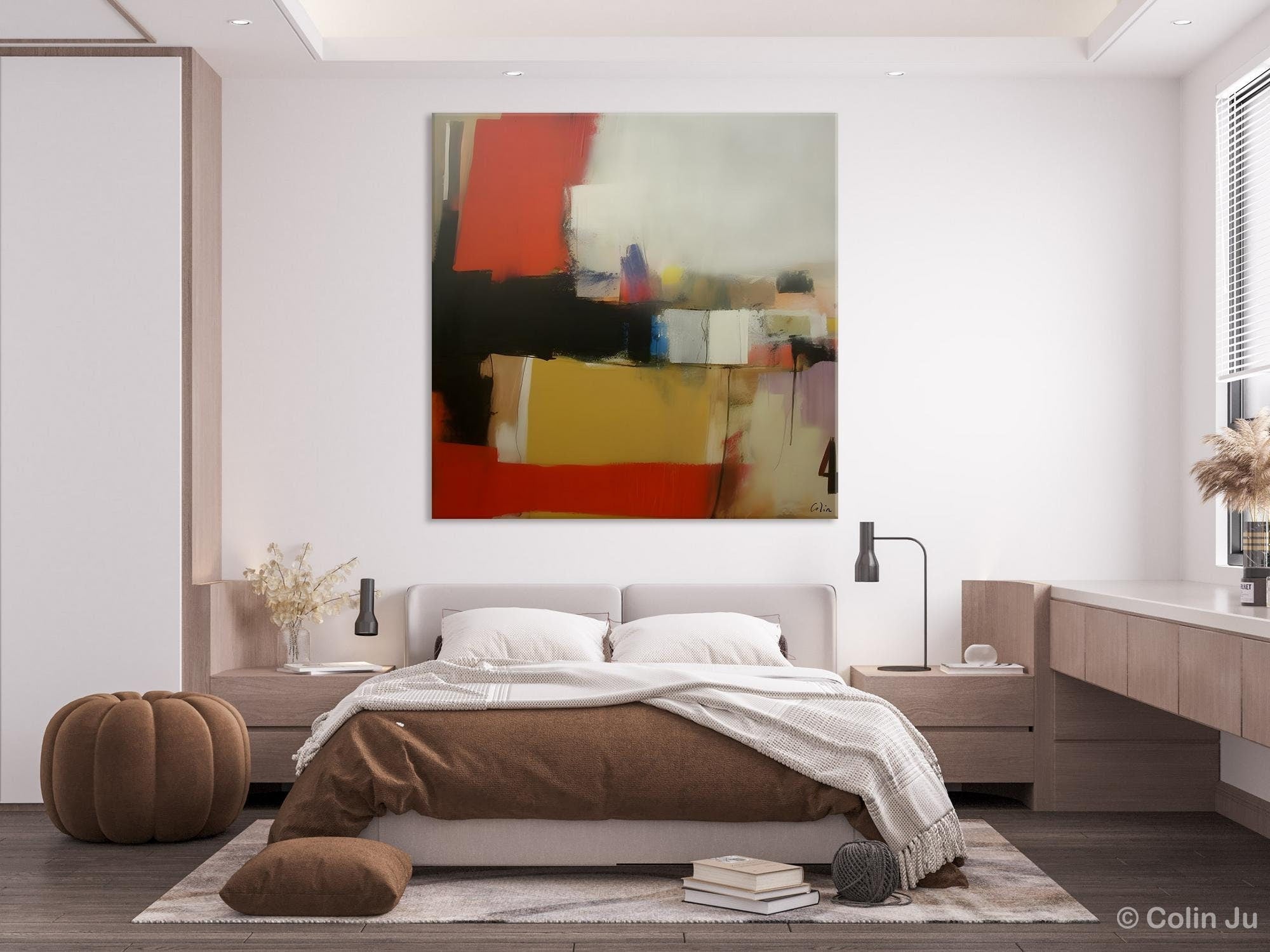 Modern Original Abstract Art, Canvas Paintings for Sale, Large Wall Art for Bedroom, Geometric Modern Acrylic Art, Contemporary Canvas Art-LargePaintingArt.com