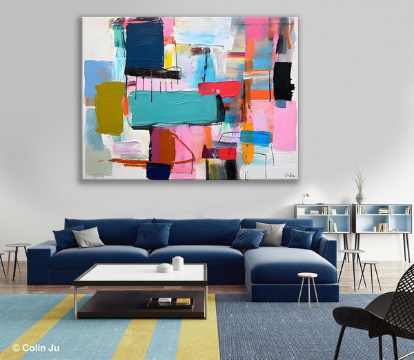 Original Abstract Art Paintings, Hand Painted Canvas Art, Acrylic Painting on Canvas, Large Canvas Art for Sale, Large Painting for Bedroom-LargePaintingArt.com