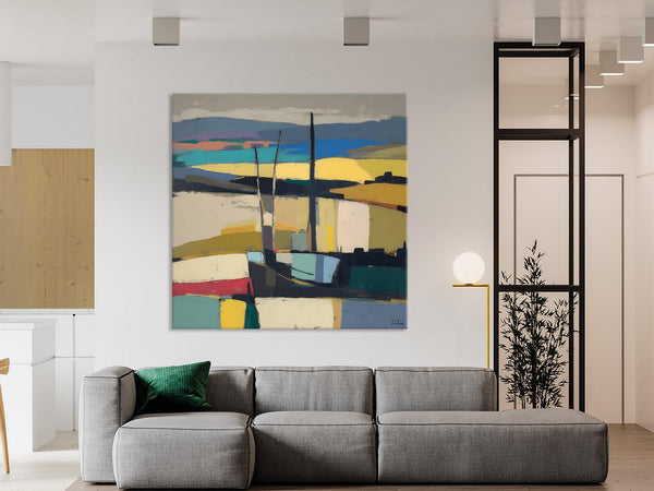 Landscape Canvas Art, Original Abstract Art, Hand Painted Canvas Art, Abstract Landscape Painting, Large Abstract Painting for Living Room-LargePaintingArt.com