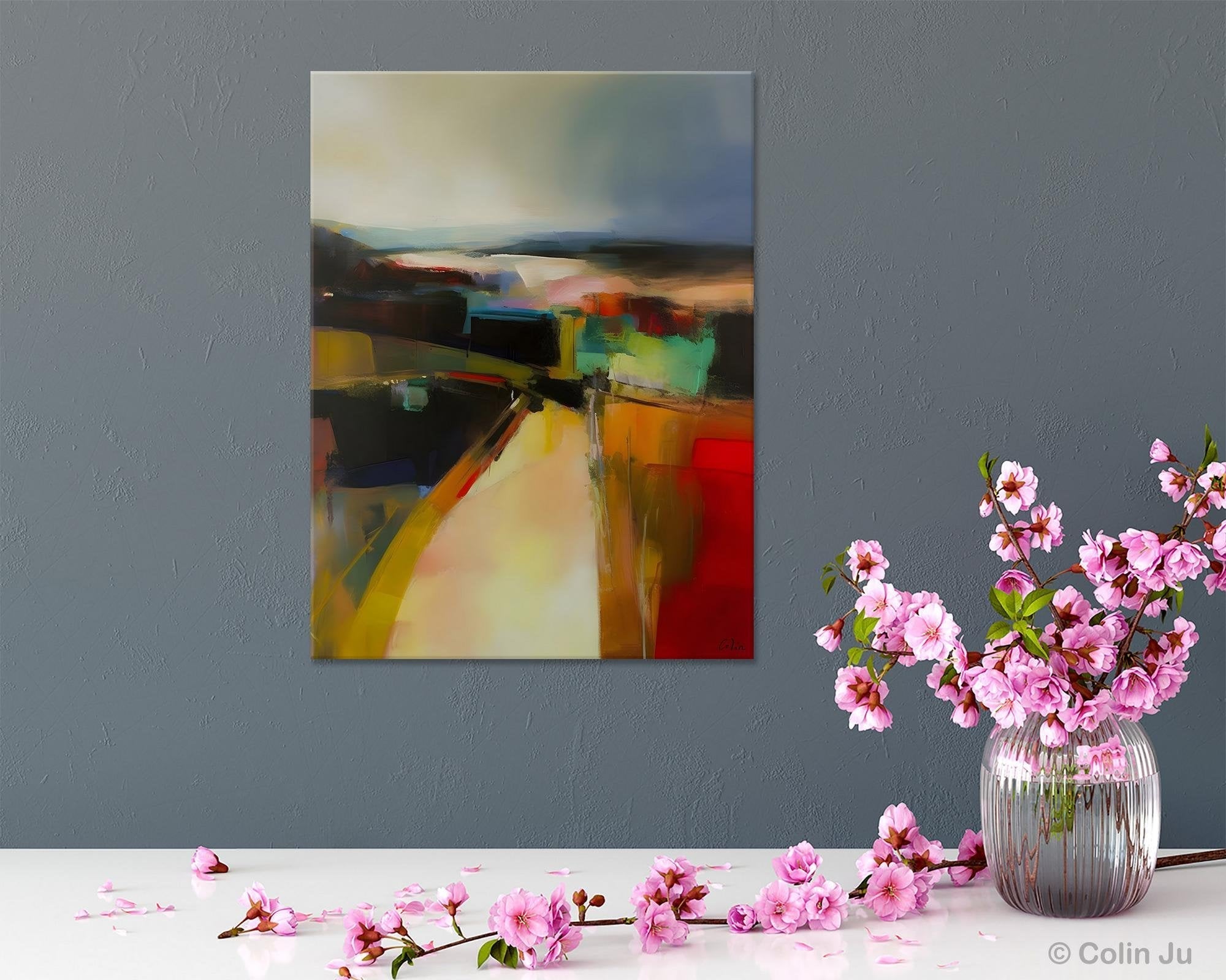 Original Landscape Paintings, Acrylic Painting on Canvas, Extra Large Paintings for Bedroom, Modern Paintings, Large Contemporary Wall Art-LargePaintingArt.com