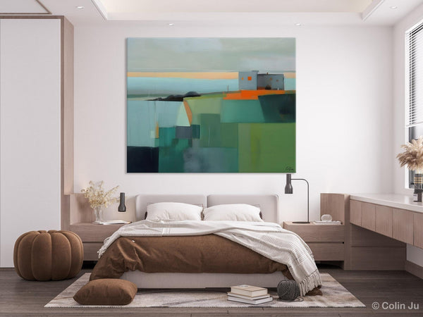 Large Original Canvas Wall Art, Contemporary Landscape Paintings, Extra Large Acrylic Painting for Dining Room, Abstract Painting on Canvas-LargePaintingArt.com