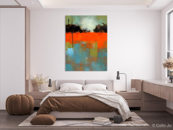 Landscape Canvas Art, Simple Modern Wall Art, Contemporary Acrylic Paintings, Original Abstract Paintings, Large Canvas Painting for Bedroom-LargePaintingArt.com