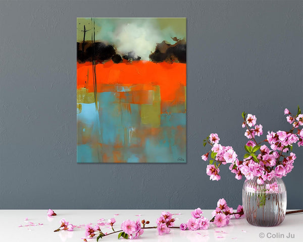 Landscape Canvas Art, Simple Modern Wall Art, Contemporary Acrylic Paintings, Original Abstract Paintings, Large Canvas Painting for Bedroom-LargePaintingArt.com